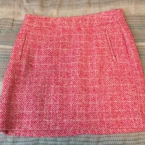 Pink and white tweed skirt